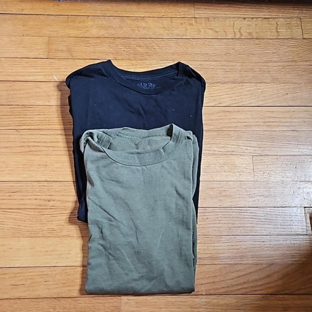1/2 Price🔻Neff Basic Black Tee & Marine Corps Basic Drab Green Tee Bundle